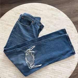 Levi’s women’s Distressed Blue Jeans